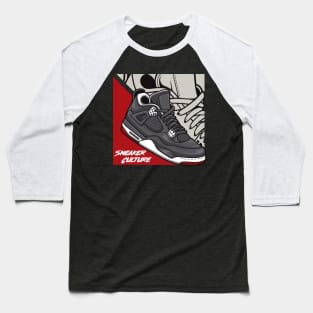 AJ 4 Retro Bred Sneaker Art Baseball T-Shirt